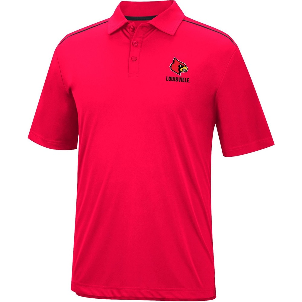 Colosseum Men's Louisville Cardinals Cardinal Red Polo, Large